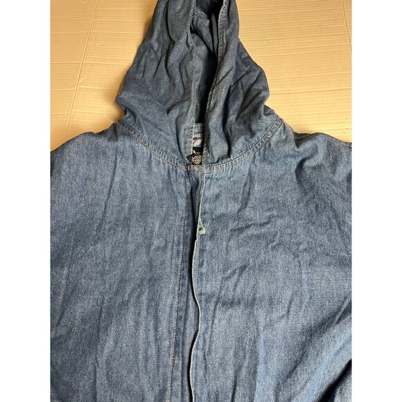 Vintage Denim & Co. women’s Hooded Zip Up Jacket Blue Wash denim plus 3X Casual - Picture 6 of 13